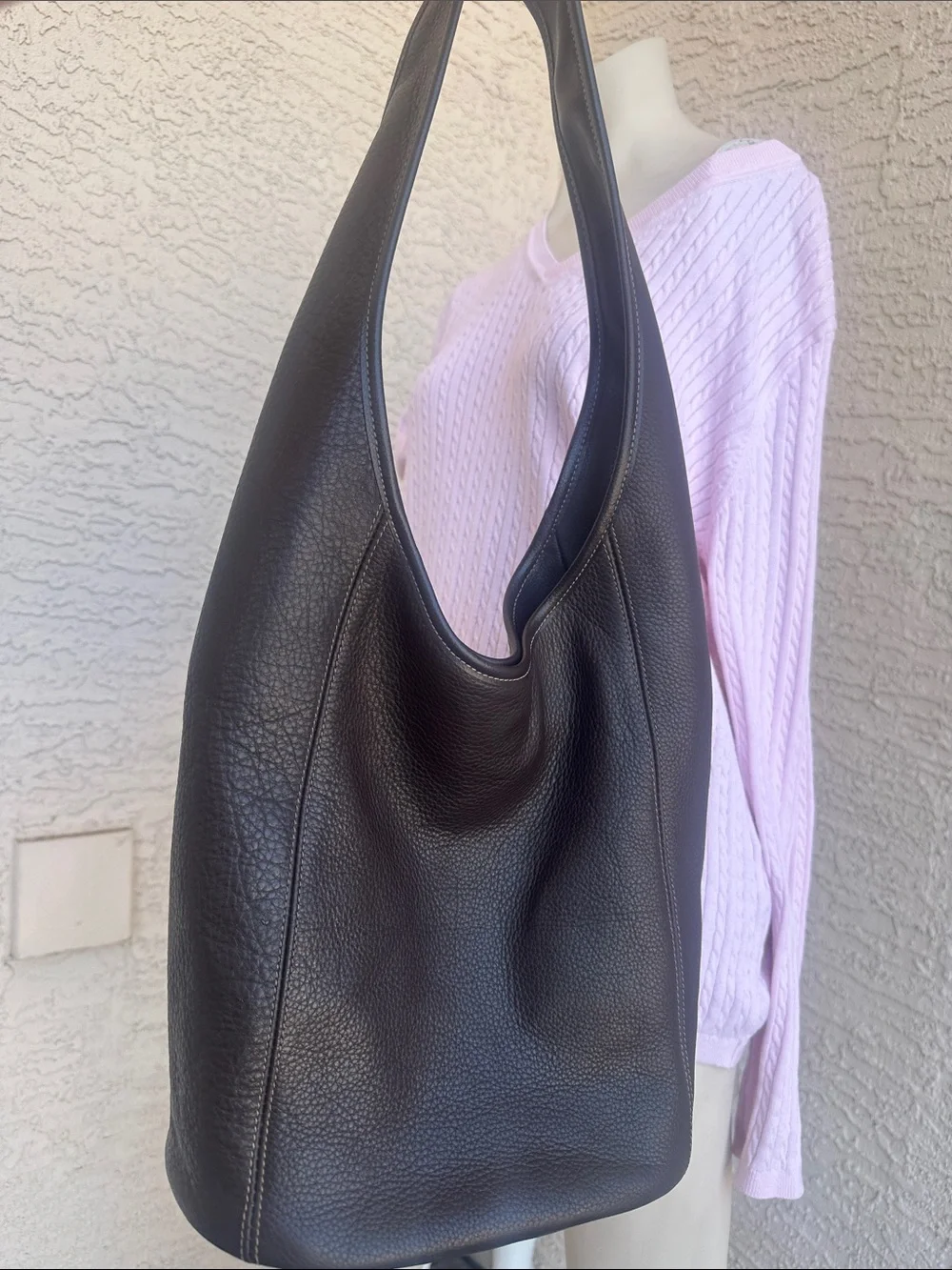 St. John's Bay Brown Pebble Leather Hobo